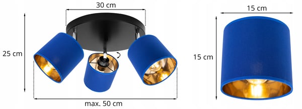 Lofthængende lampe med gylden LED-loftlampe