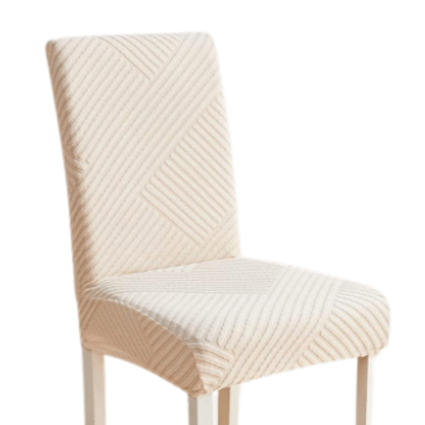 Tuolin päällinen, luonnonvalkoinen, jacquard-raidat [10-Z2-EC]