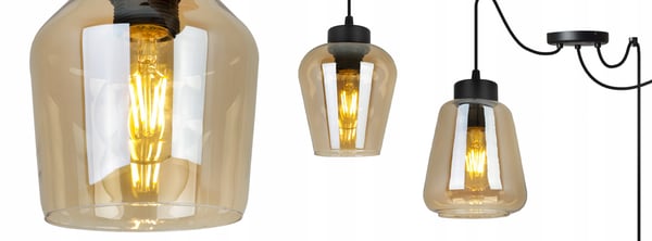 MODERNE ELEGANT HÆNGELAMPE MED GLASSKÆRM