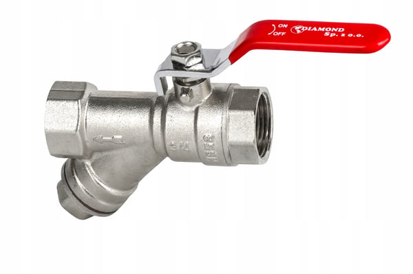Kulventil med filter 1/2" med pakningsventil GW x GW