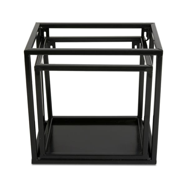 Vägghängande hylla svart metall 20 cm