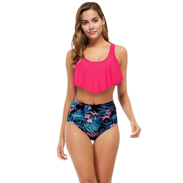 Bikini med hög midja, tvådelat set, shaping boho XL.