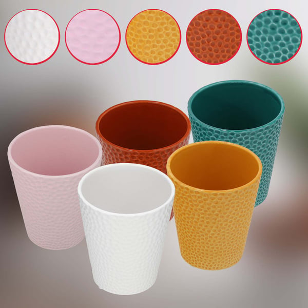 KOTARBAU® Sæt med hvide urtepotter 15 cm med grøn støtte 58 cm til blomster Keramik urtepotte Plastikstøtte til planter Orkidésæt