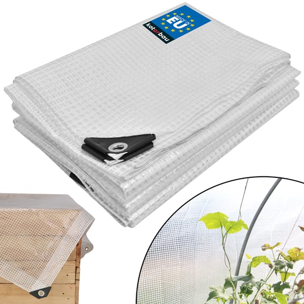 KOTARBAU® Presenning Beskyttelsesovertræk Stærkt Tyk Universal Forstærket Forstærket Vandtæt Transparent Klart Drivhus 120 G/M2 5X8 M