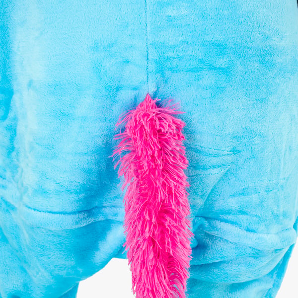 Herrepyjamas pegasus kigurumi onesie karneval varm udklædning kostume m Onesie kostume blå/lyserød pegasus - M