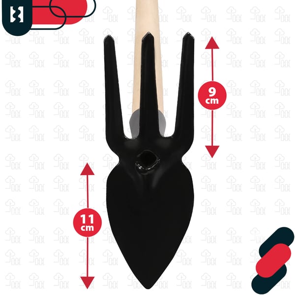 Kotarbau® Sydänpuutarhakuokka kitkemiseen kynsillä, haarukalla, kultivaattorilla, teräskuokalla ja puisella kahvalla