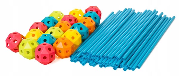 Blocks byggrör strågor tältgrund byggkit 128 delar