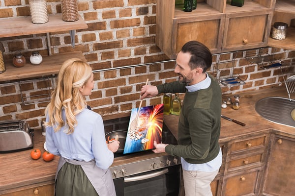 Glas skærebræt 52x30 liggende