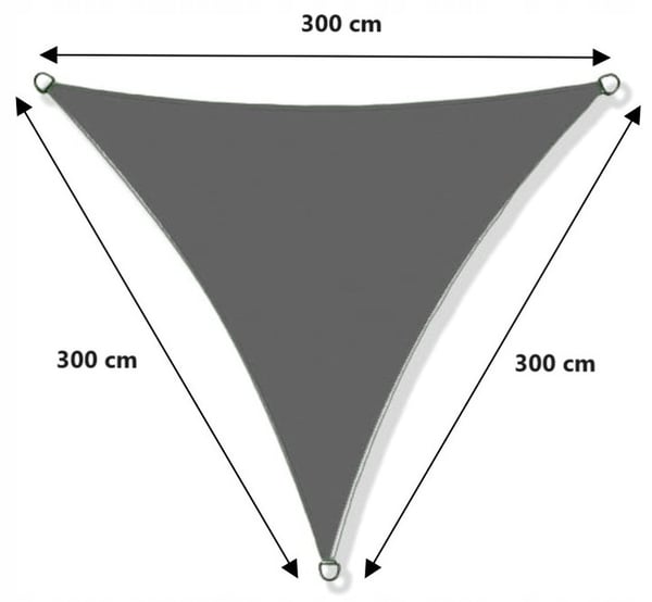 vedenpitävä aurinkosuoja nylon 3x3x3m harmaa
