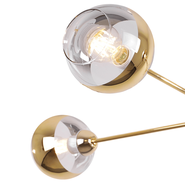 ASTURIA GULD LOFTLAMPE 4 FLADE GYLDNE LAMPESKÆRME E27