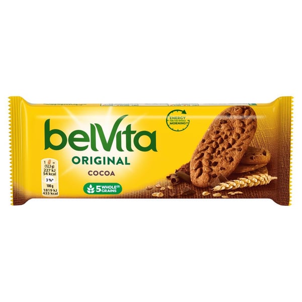 belVita Murokeksit kaakaon makuisina ja suklaapaloilla 50 g (4 kpl)