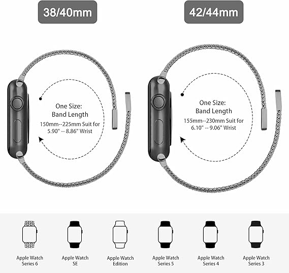 Apple Watch Band 1/2/3/4/5/6/7/8/9/10/SE 42/44/45 Tummanharmaa