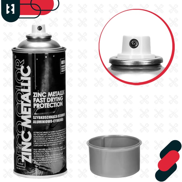 KOTARBAU® Metallisk zink spraymaling, hurtigtørrende aluminium-zink-forberedelse til galvaniserede overflader, 400 ml