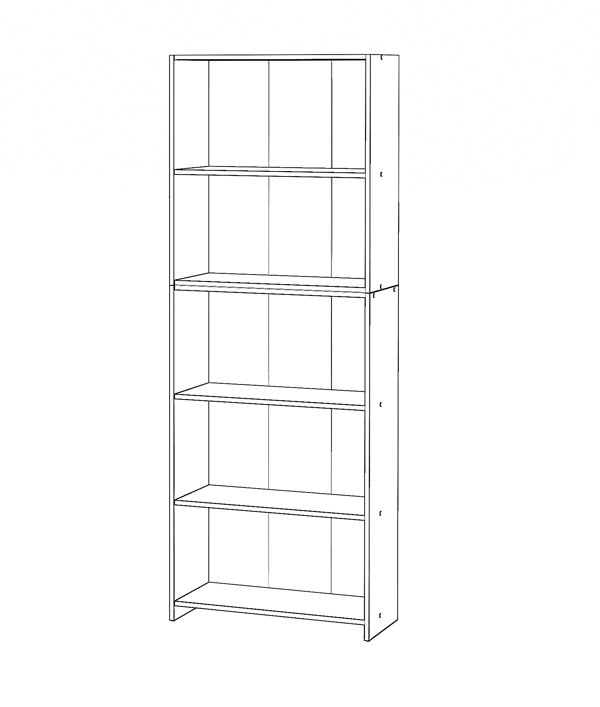 Kontorbogreol Sort 70 CM 5 hylder Binders Legetøj Loft