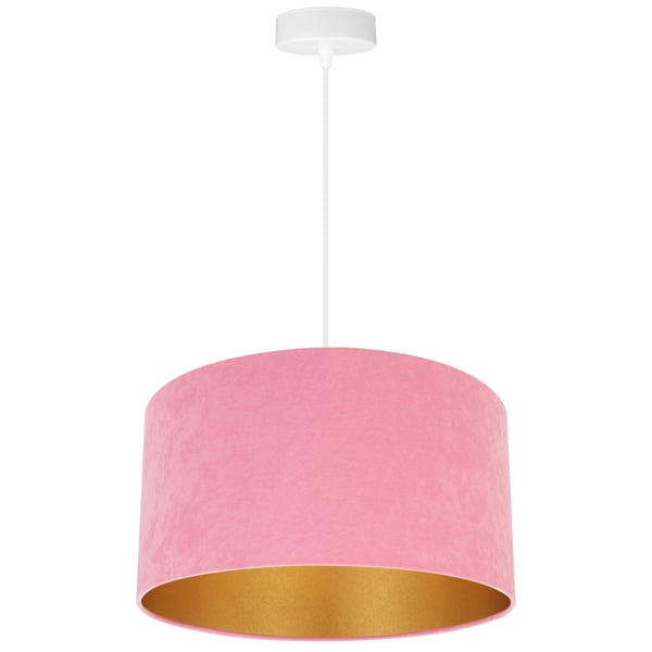 HÆNGENDE LAMPE LOFTSKRONE GYLDEN FLØJLSSKÆRM
