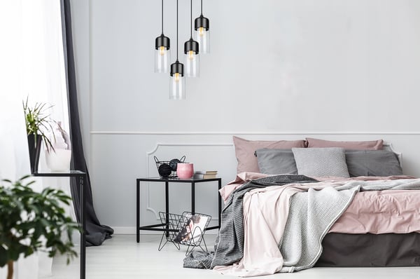 HÆNGENDE LOFTSLAMPE, GLASPLAFON, LED-LAMPE