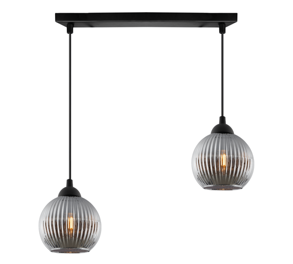 RIFFLE BLACK -RIIPPUVALAISIN, 2 LITTEÄÄ, GRAFIITIN MUOTOINEN, PALLO E27