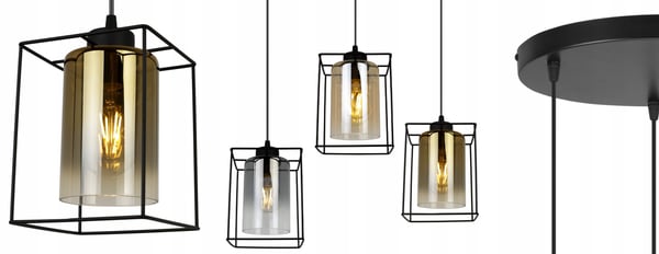MODERNE ELEGANT HÆNGELAMPE MED GLASSKÆRM
