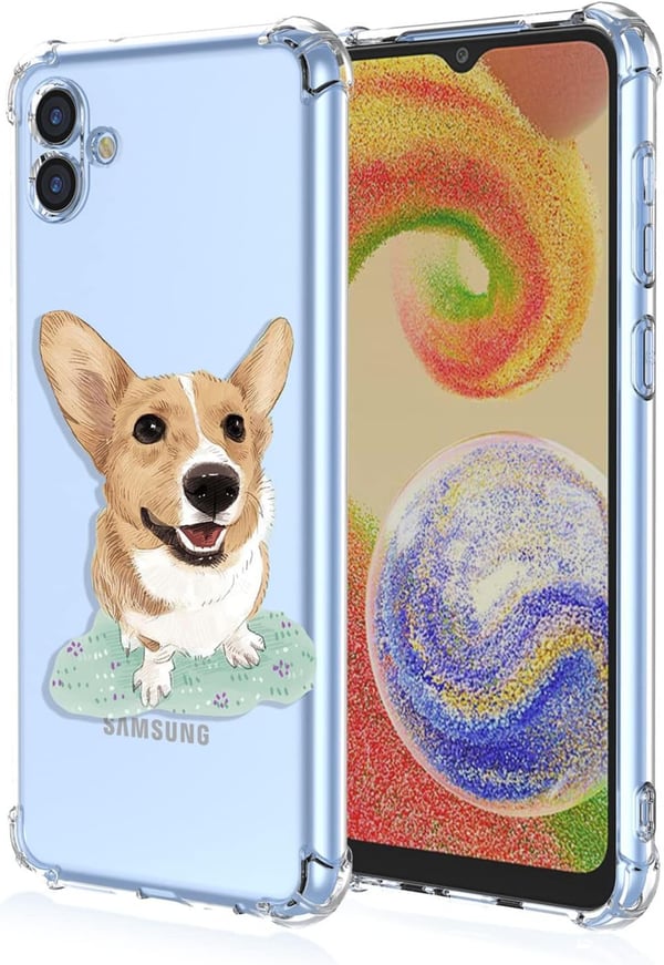 Silikone cover til Samsung Galaxy A04 gennemsigtigt cover med en Corgi hund