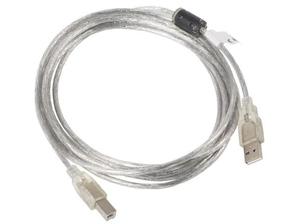 Lanberg AM-BM Ferrit USB 2.0 Kabel 3m Gennemsigtig