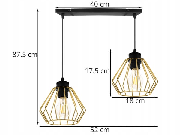 Lofthængende lampe med guld lysekrone i loftet Druciak