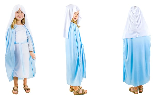 Maria Fødselskostume til kostumebal Maria Fødselskostume Maria Fødselskostume til børn Størrelse 134-140
