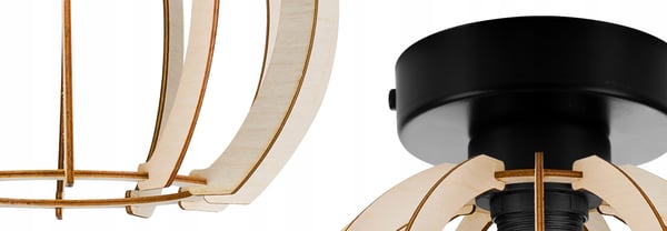LOFTSLAMPE, VÆGLAMPE, TRÆSKÆRM, LED