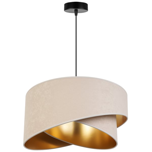 HÆNGELAMPE LOFTSKRONE GYLDEN LAMPESKÆRM FLØJL ELEGANT GLAMOUR
