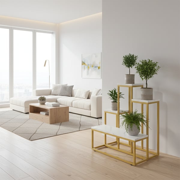Stående blomsterstativ, blomsterstativ, planter, moderne hylde, 4 hylder