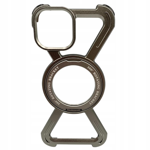 Etui til iPhone 15 - Armored Magsafe Metal Cover Titanium 360 Holder
