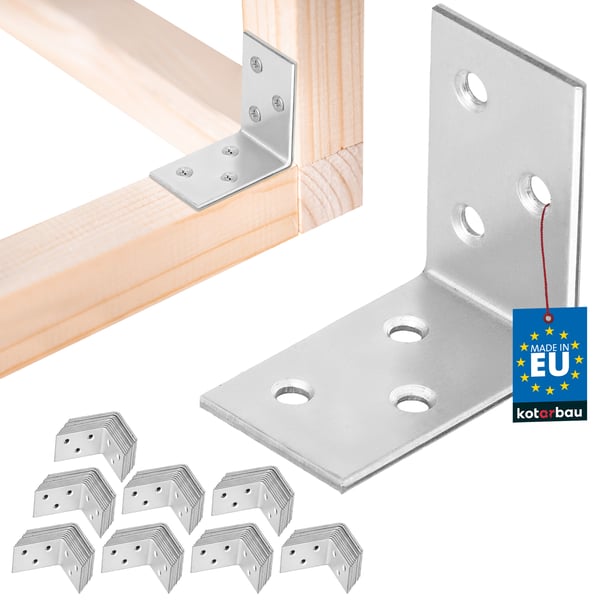 Kotarbau® Kirvesmiehen kulmaliitin ruostumatonta terästä sinkittyä 40 x 40 x 25 mm 100 kpl:n sarja