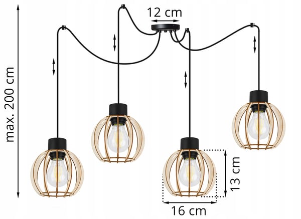MODERNI PUINEN LED-KATTOVALAISIN