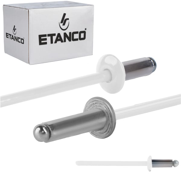 Åbne aluminiumnitter 3,2x8mm RAL9010