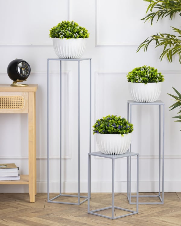 Harmaa seisova kukkateline 100 cm