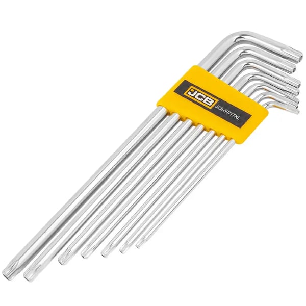 JCB TORX-AVAINSARJA, pitkä, REIKÄLLÄ, 7 KPL, T10H-T40H, tyyppi L, Cr-V