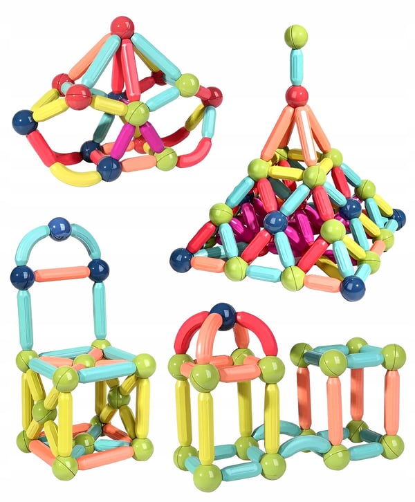 Magnetiska byggklossar utbildnings- och kreativa magnetiska pinnar 40 st