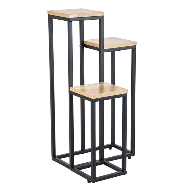 Metal stående blomsterstativ til blomster og planter, 3-etagers hylde, loft 68