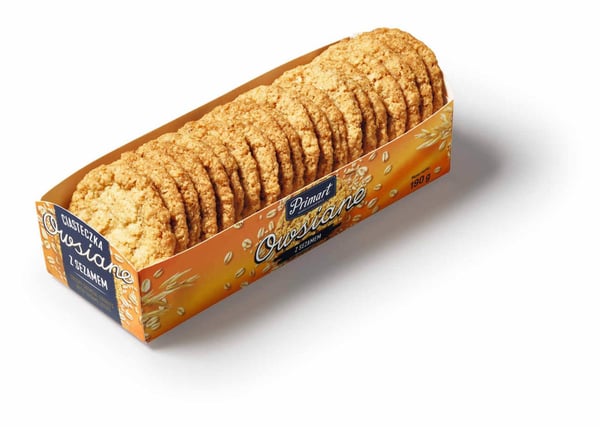 Primart Kaurakeksit seesaminsiemenillä 190 g Primart Kaurakeksit seesaminsiemenillä 190 g