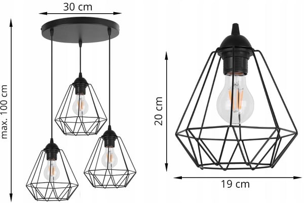 TAKLAMPA DIAMOND LOFT EDISON RETRO