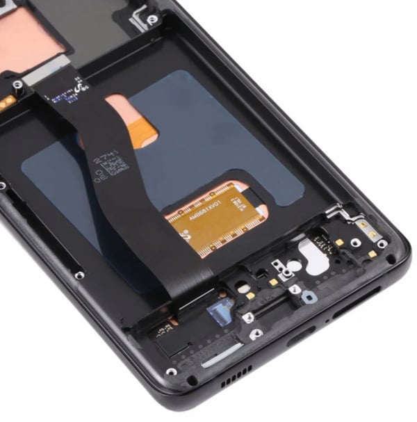 Samsung Galaxy S21 Ultra 5G LCD-skærm og pegteskærm OLED sort med ramme