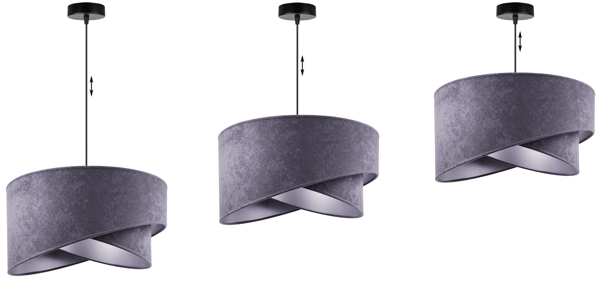 Hængende loftlampe med lysekrone og lampeskærm Glamour