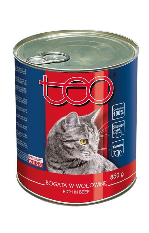 TEO våtfoder för katter med nötkött 850 g