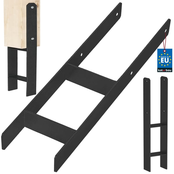 H-pelarholk til indstøbning, sort, galvaniseret, 150 mm