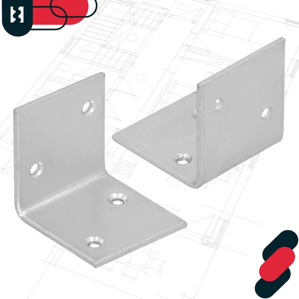 Kotarbau® Kirvesmiehen kulmaliitin ruostumatonta terästä sinkittyä 35 x 35 x 35 mm 100 kpl:n sarja
