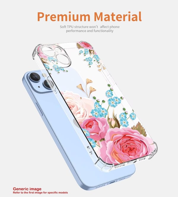 Etui til Xiaomi 13 Pro gennemsigtigt farverige blomster pink blå