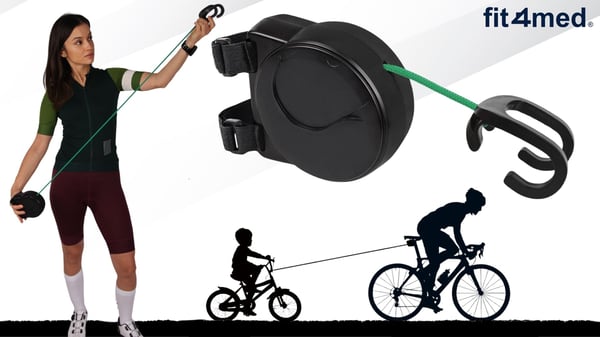 2,5 m cykeldraglina för att bogsera barn, självupplindande