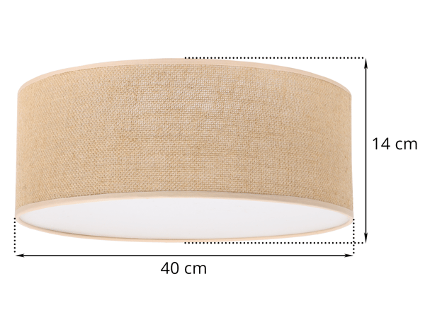 TAKLAMPA JUTA PLEXI BEIGE 40CM E27
