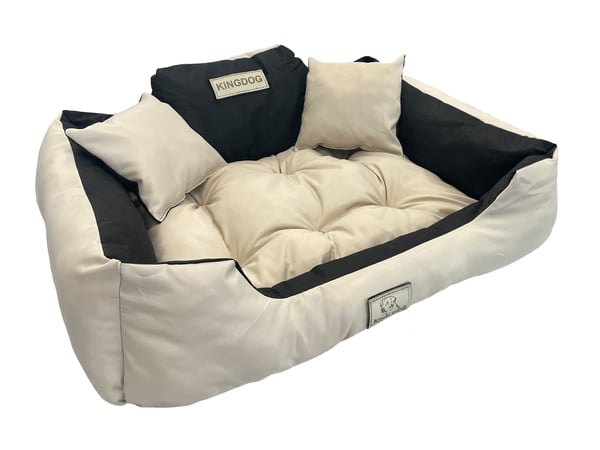 Koiran sänky kenneli KINGDOG 145x115 cm personalisoitu vedenpitävä beige