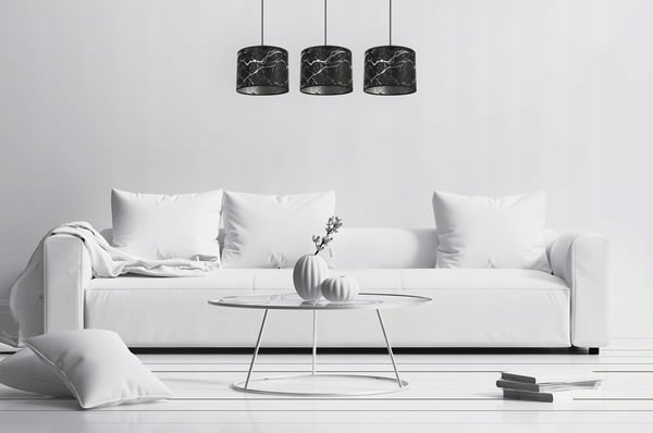 HÆNGELAMPE, LOFTKRONE, LAMPESKÆRM, SØLVMØNSTER