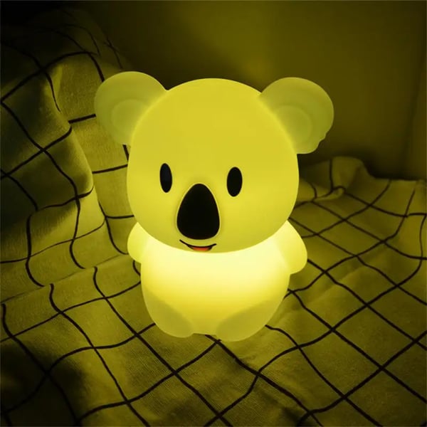 Trådløs silikone Koala natlampe med touch-funktion, farveskiftende gave